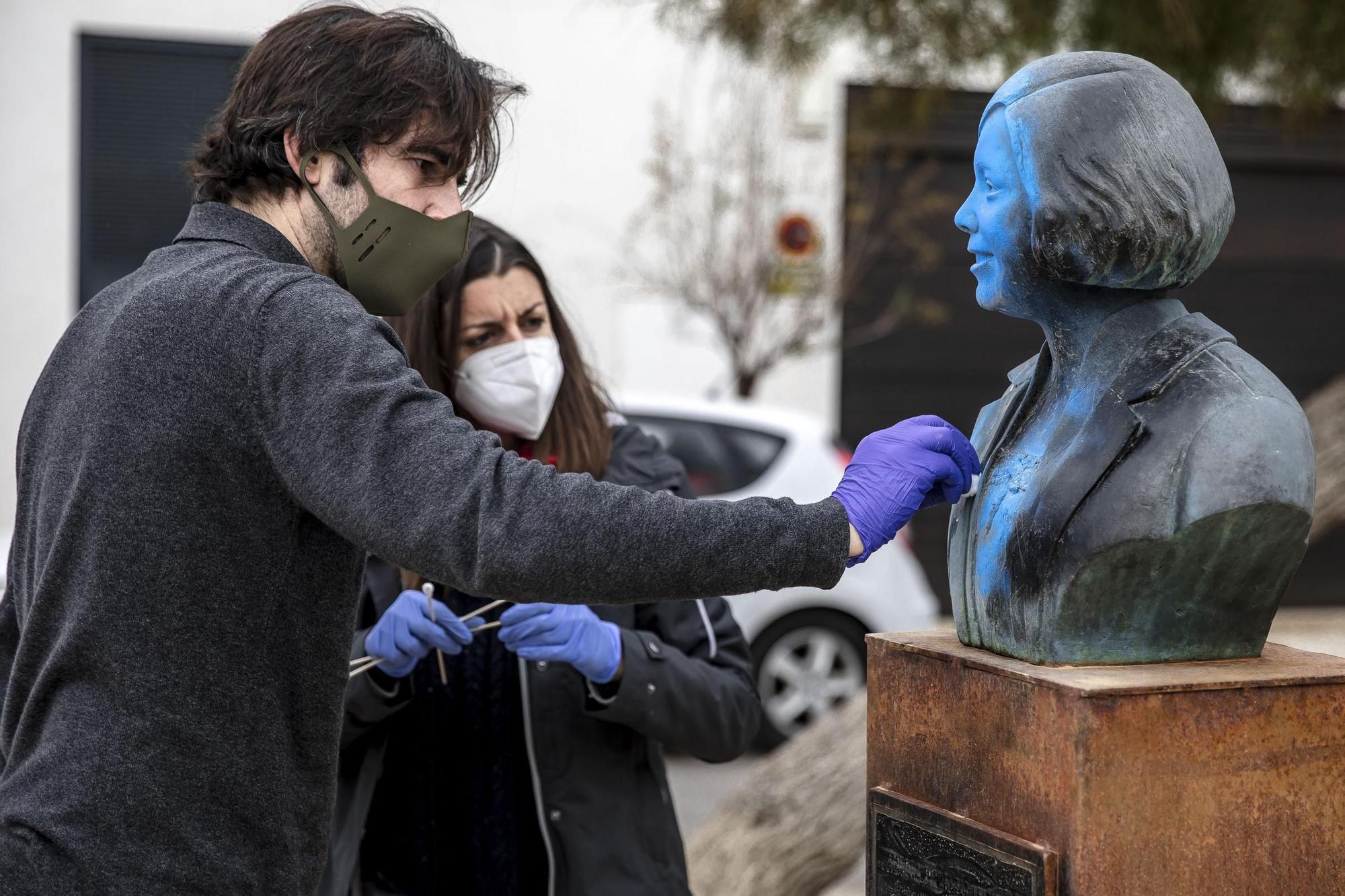 Cultura gasta 1.500 euros en restaurar las cuatro esculturas vandalizadas