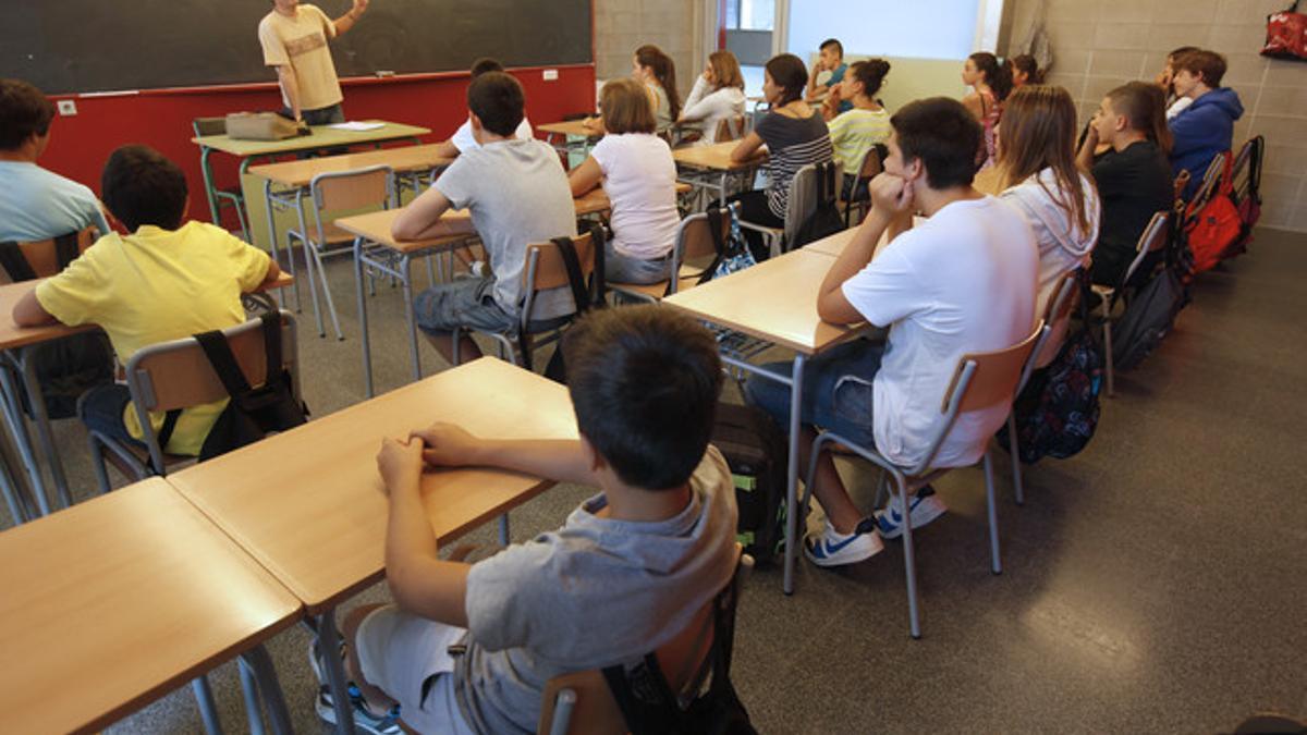 Alumnos de 3º de ESO de un instituto, el primer día de clase.