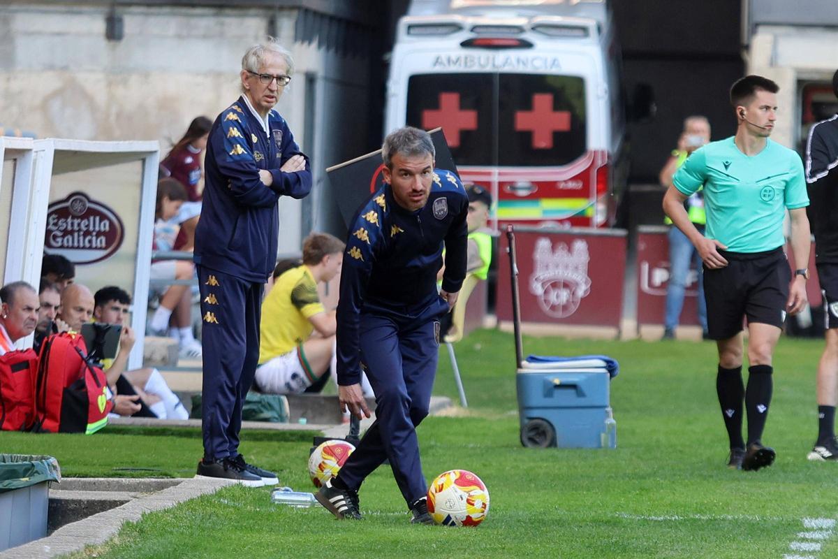 Rubén Domínguez antes de ser expulsado ante el Barakaldo.