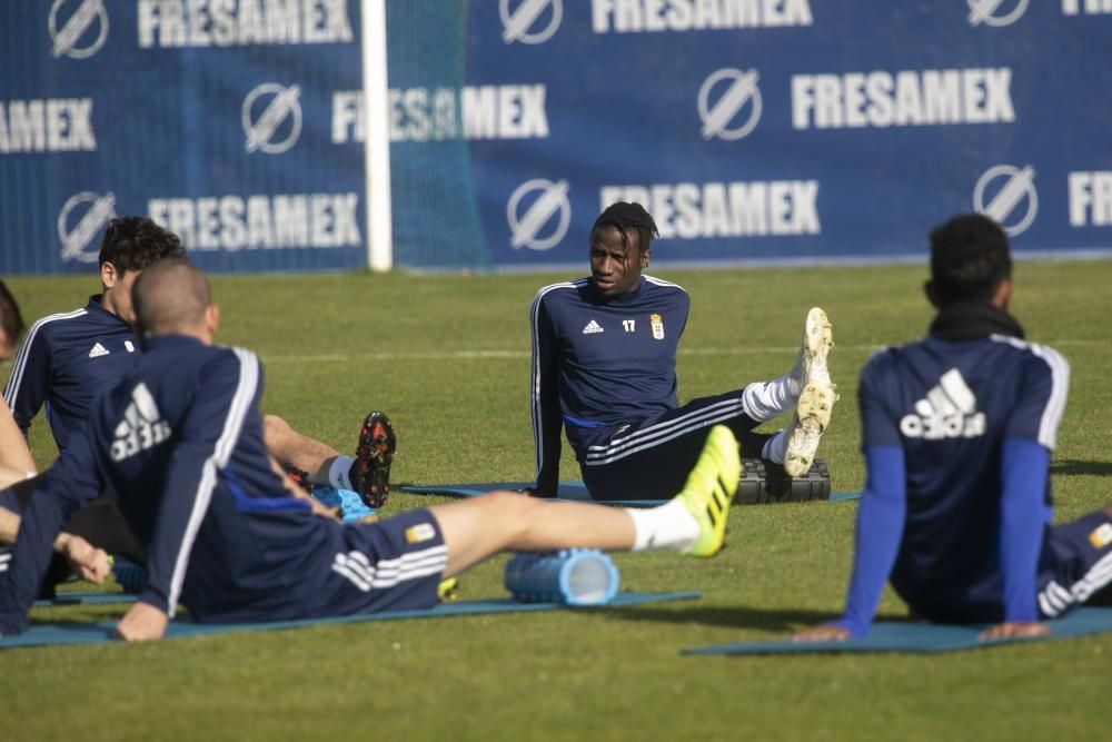 El entrenamiento del Oviedo de esta mañana