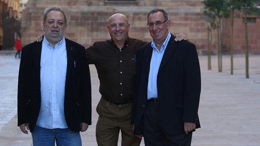 Leonardo Romero, Antonio Herrera y José Campoy, este viernes justo antes de asistir a su homenaje.