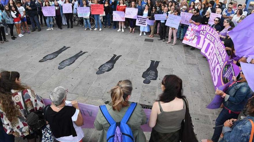 Concentración contra la violencia de género, el pasado miércoles, en A Coruña.