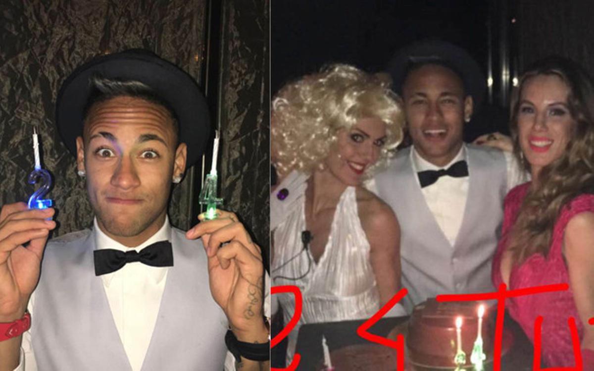 Neymar Junior subió estas simpáticas imágenes de su fiesta de cumpleaños a la cuenta que tiene en Snapchat