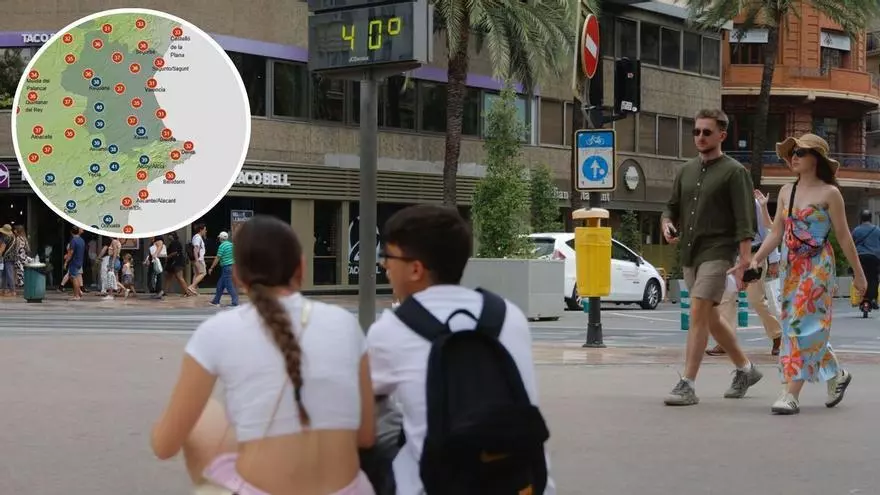 La Aemet activa el aviso naranja en Valencia y Alicante por calor extremo de hasta 42 °C y amarillo por la llegada de tormentas fuertes