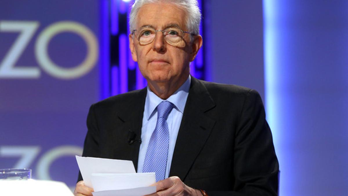 El primer ministro italiano, Mario Monti, en un programa televisivo.