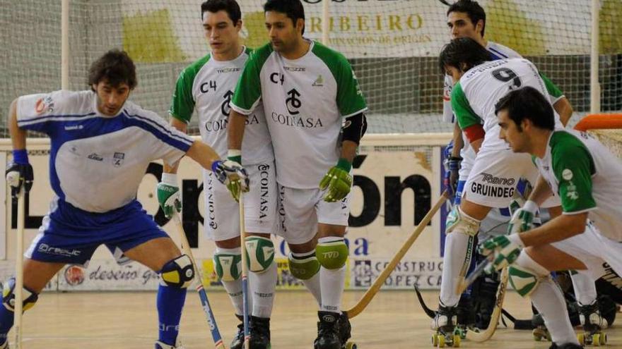 Joan Grasas, Martín Payero, Jordi Bargalló (de espaldas) y Josep Lamas en un partido del Liceo en 2010