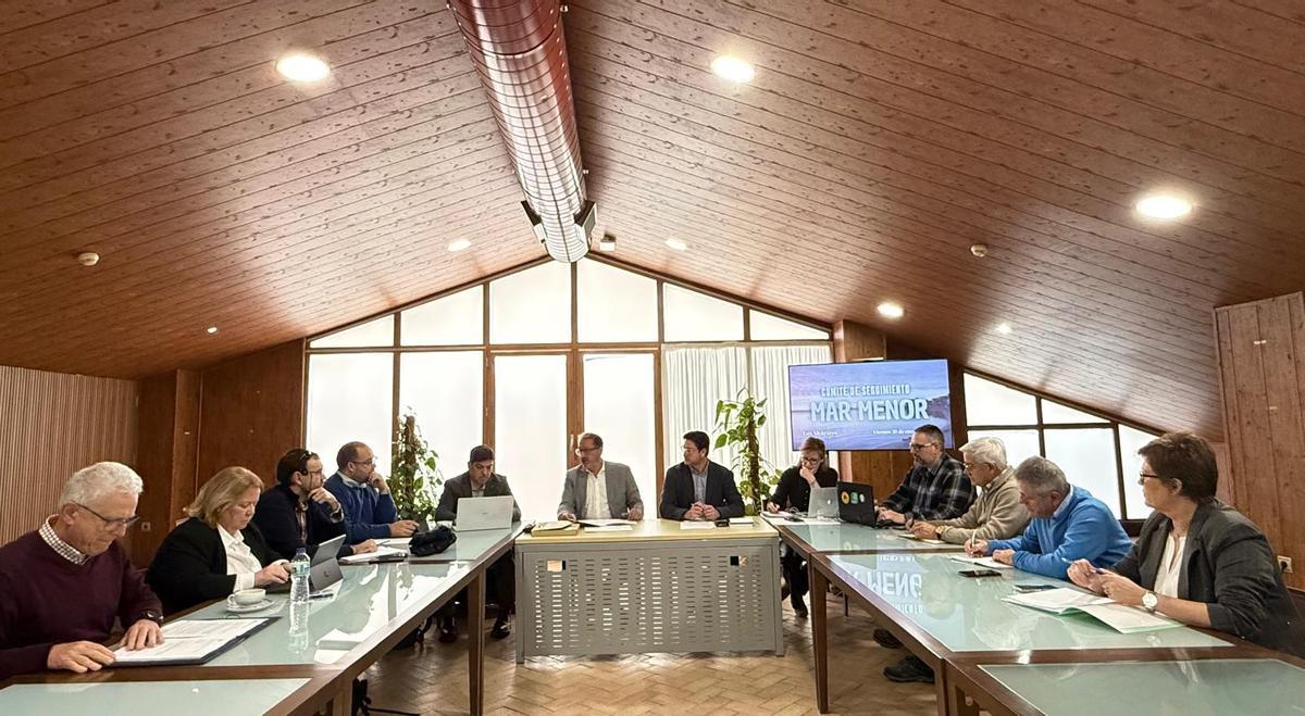 El director general de Ordenación del Territorio y Arquitectura, Javier Rollán, durante la reunión del Comité de Seguimiento del Mar Menor