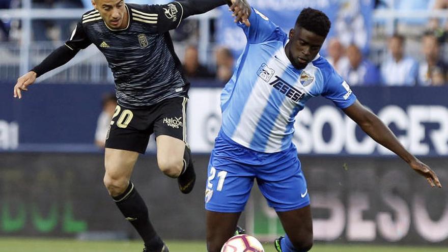 N&#039;Diaye durante el partido ante el Oviedo.