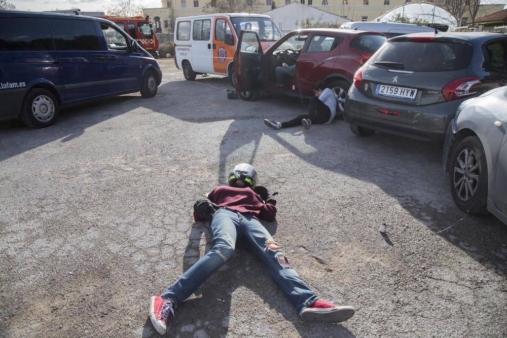 Simulacro de la Escuela de Enfermería de Castelló