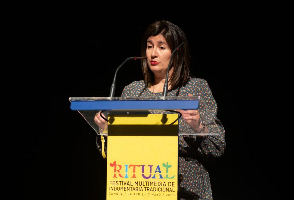 La antropóloga Pilar Panero durante su conferencia. | E. Fraile