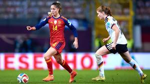 Laia Aleixandri y Nüsken en la ida de la final de la Nations League