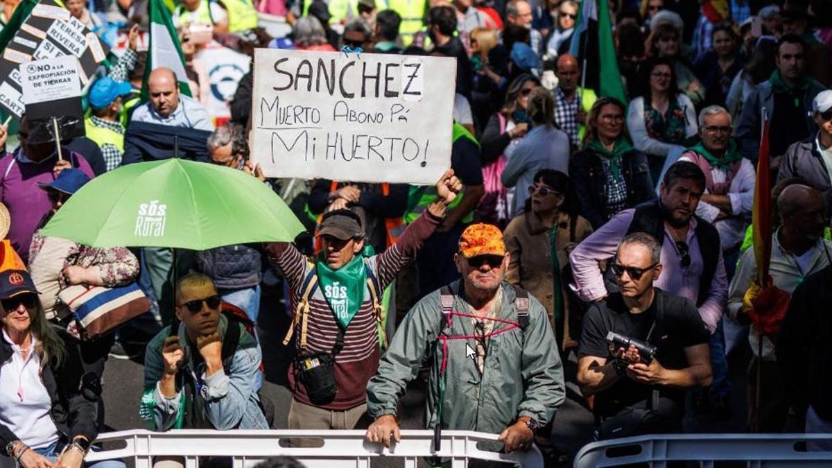 Marcha de Sos Rural en Madrid el 14 de mayo de 2023.