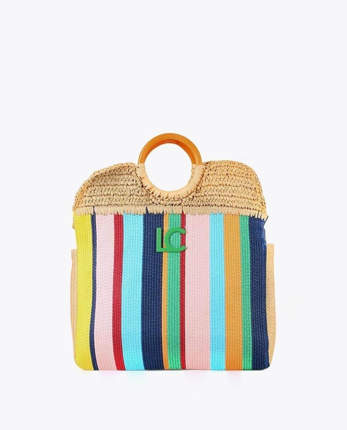 Bolso de rayas de colores de Lola Casademunt