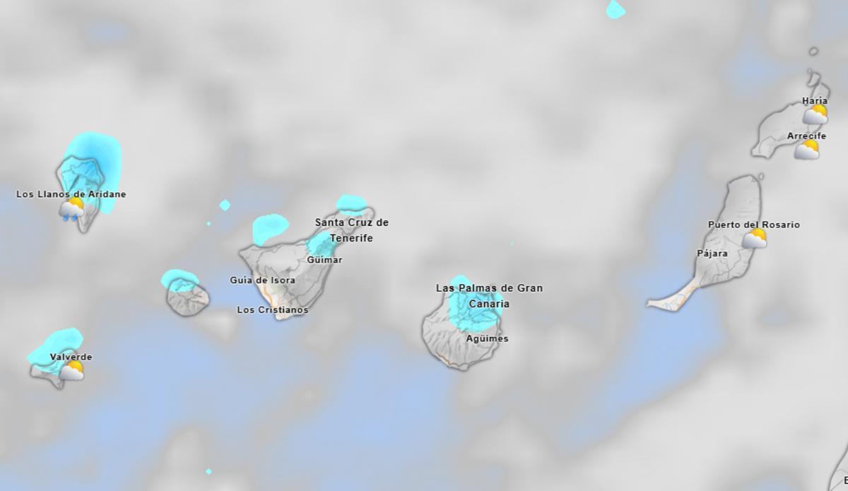 Previsión del tiempo en Canarias este miércoles a las 9.00.