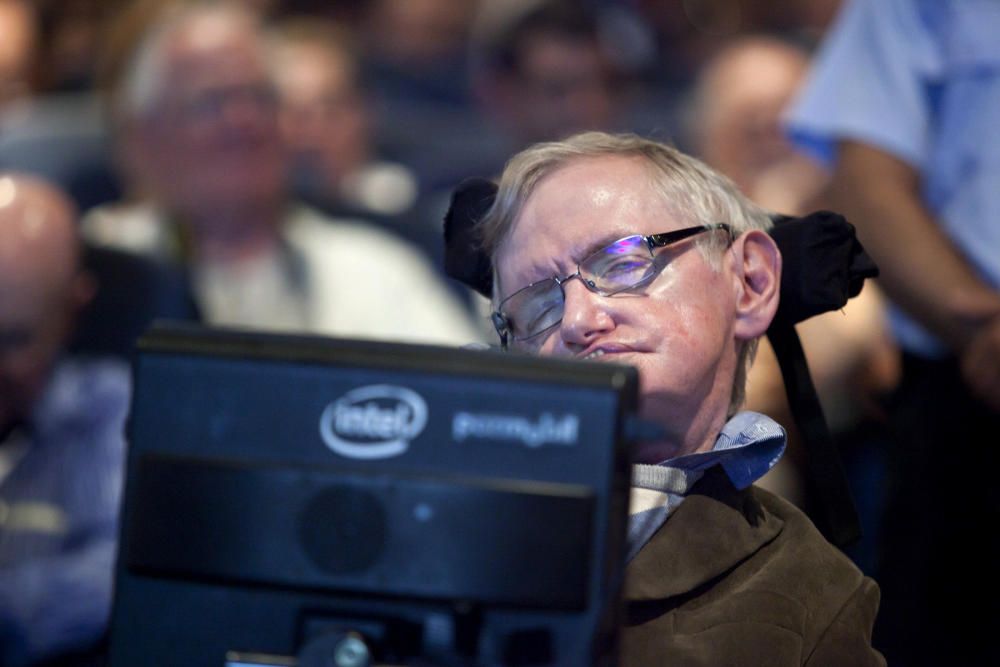 El físic britànic, Stephen Hawking, asisteix a l'inauguració de la tercera edició del Festival Starmus dut a terme a Tenerife i La Palma.