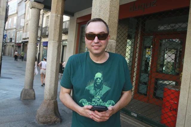 Rubén González, en la Praza do Ferro de Ourense