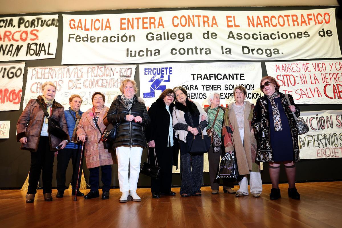 Integrantes de Érguete en la inauguración de su exposición en el Marco en enero coincidiendo con el año del 40 aniversario de dicho colectivo.