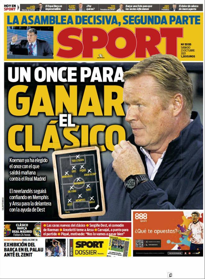 Estas son las portadas de la prensa deportiva de hoy