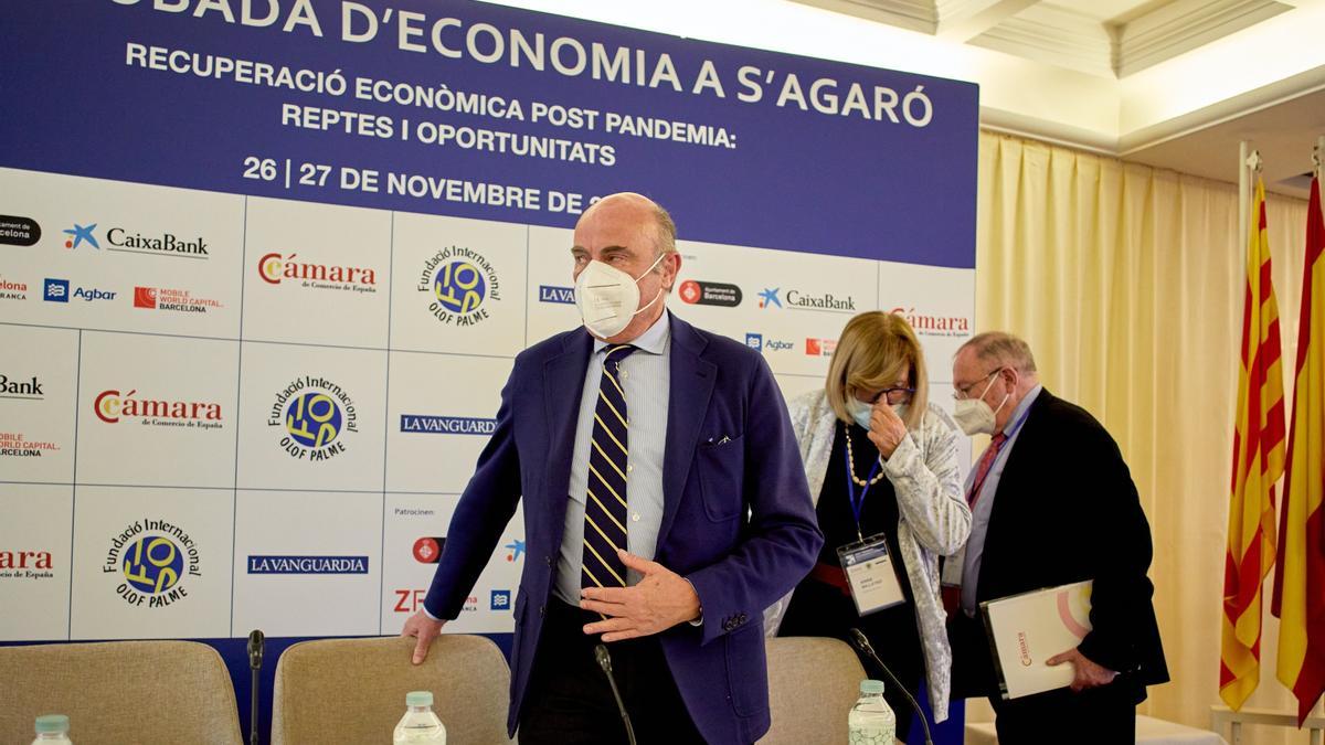 El vicepresidente del BCE, Luis de Guindos, en la inauguración del XXVI Encuentro de Economía de S'Agaró.