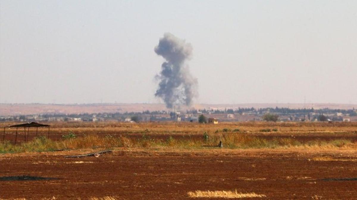 Explosión producida en la ciudad de Marea (Alepo) durante unos combates de septiembre entre el Estado Islámico y los rebeldes sirios.