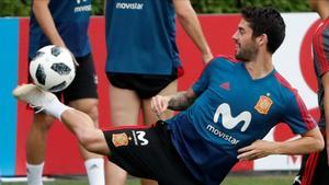 Isco, en un entrenamiento de la selección española en Krasnodar.