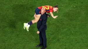 L’alegria exagerada del president del futbol espanyol
