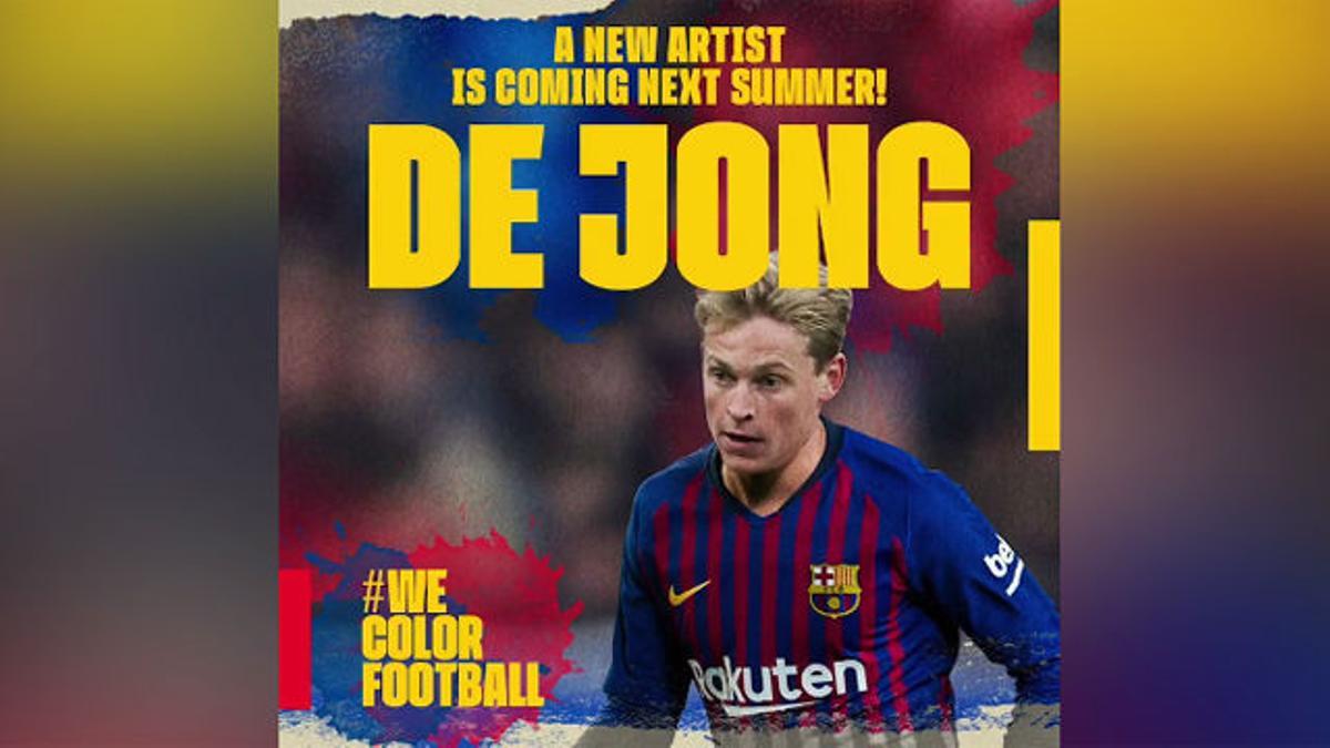 Así anunció el Barça el fichaje de De Jong