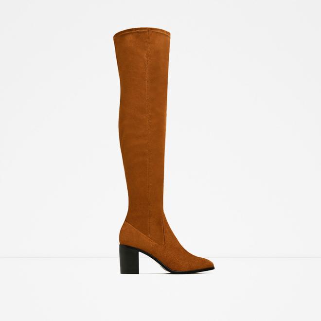 Bota XL tacón elástica, Zara
