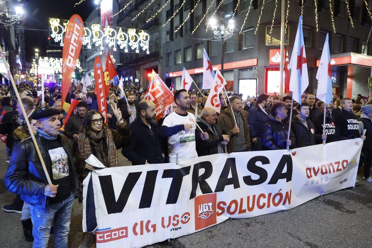 Concentración de los trabajadores de Vitrasa. 1 diciembre 2023. Ricardo Grobas