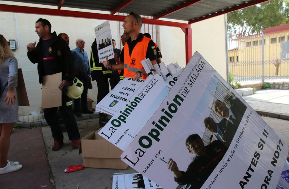 Manifestación de los bomberos de Málaga