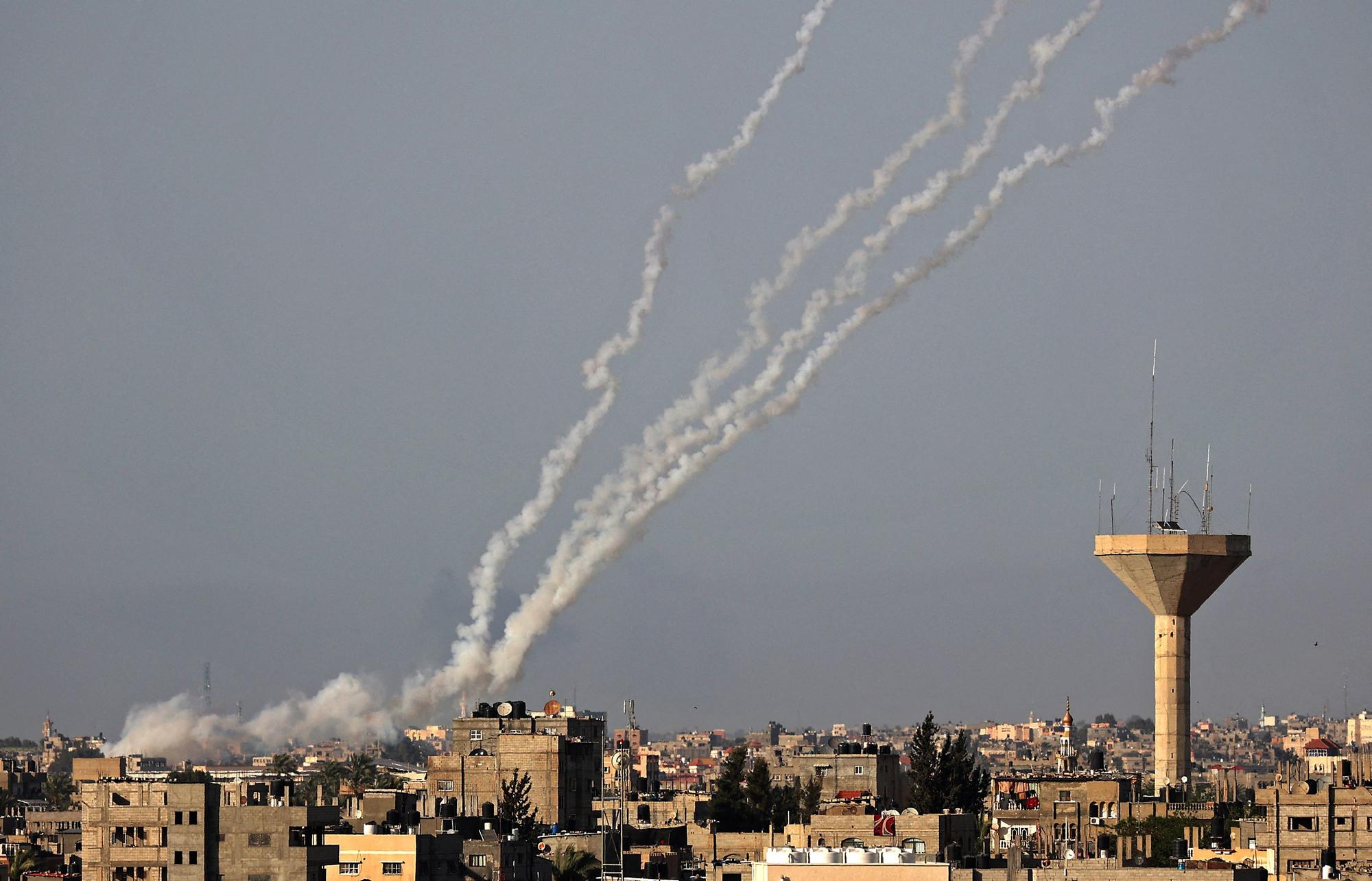 Cohetes lanzados a Israel desde el sur de la franja de Gaza