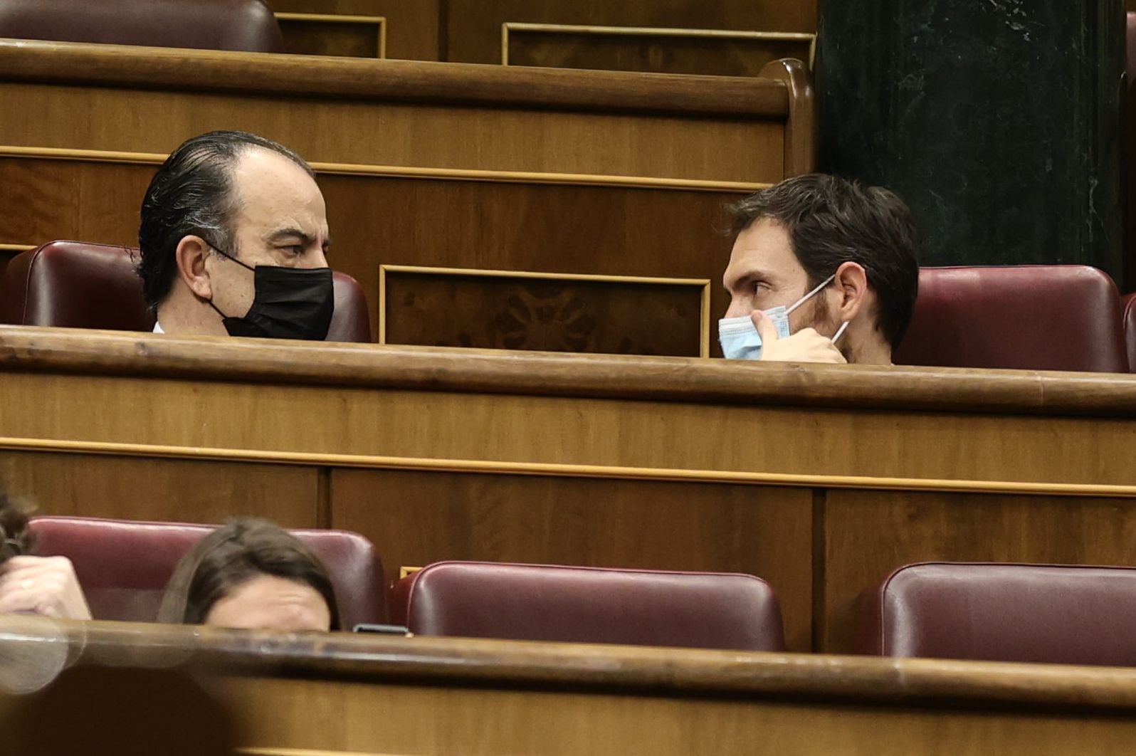 Los diputados Carlos García Adanero y Sergio Sayas, en el Congreso.