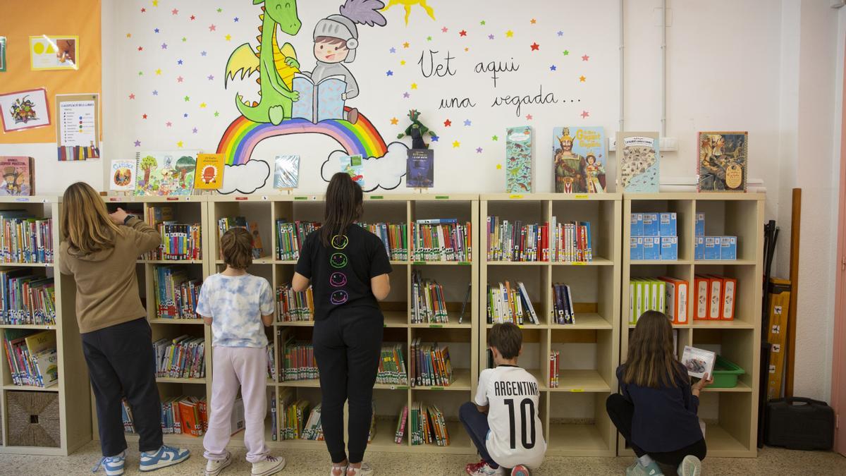 Biblioteca de una escuela pública catalana, este curso.