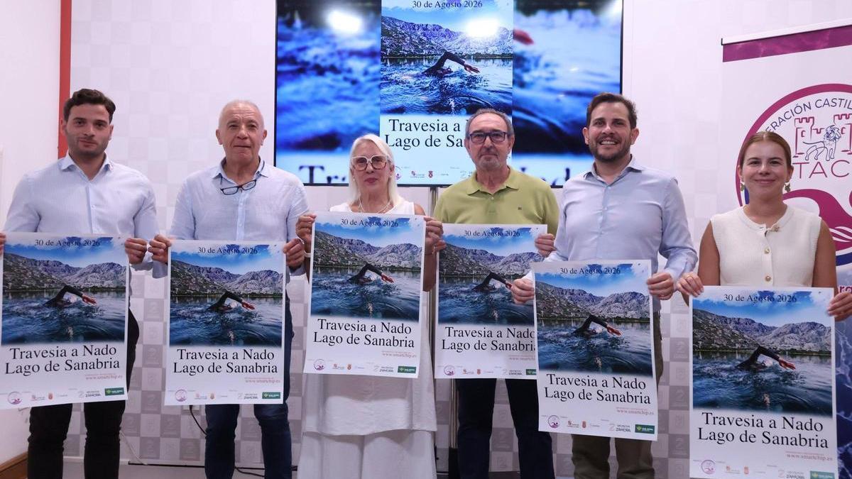 Imagen de la presentación de la Travesía a Nado Lago de Sanabria 2026.