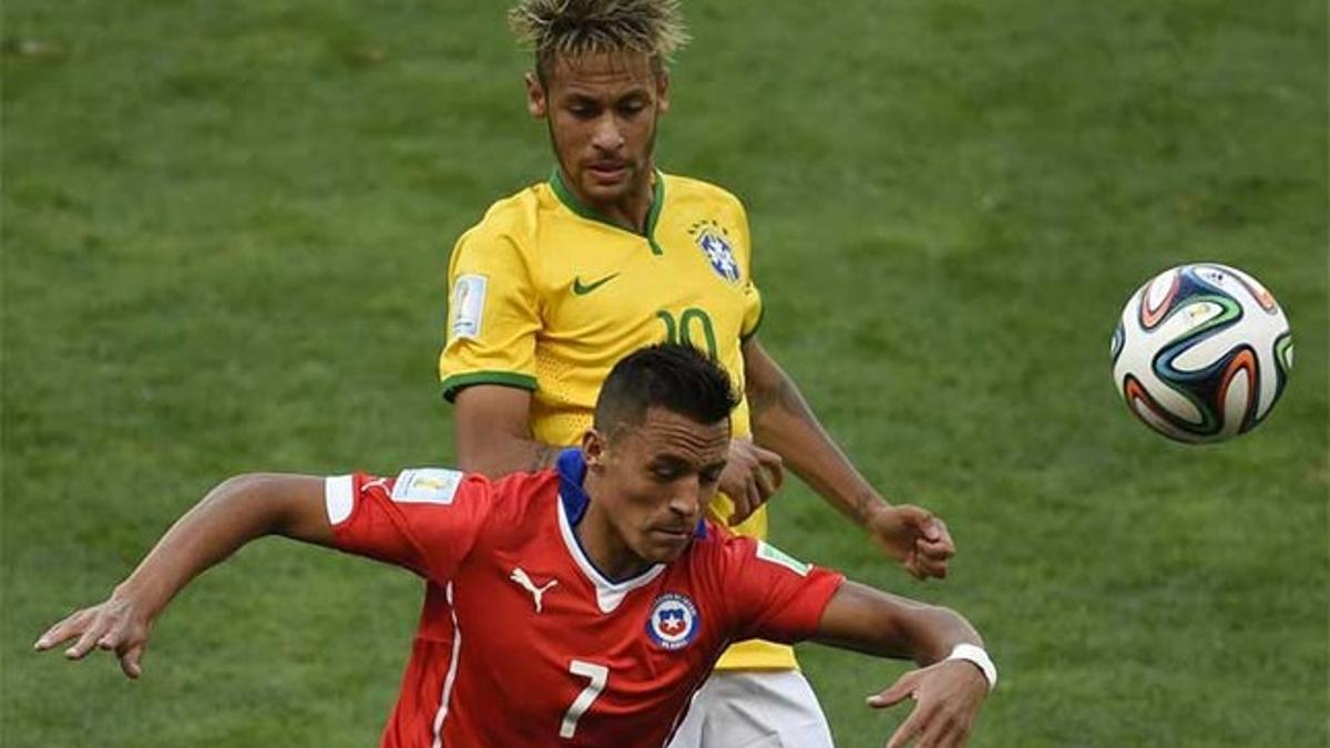 Neymar y Alexis se vieron las caras en el Mundial de Brasil
