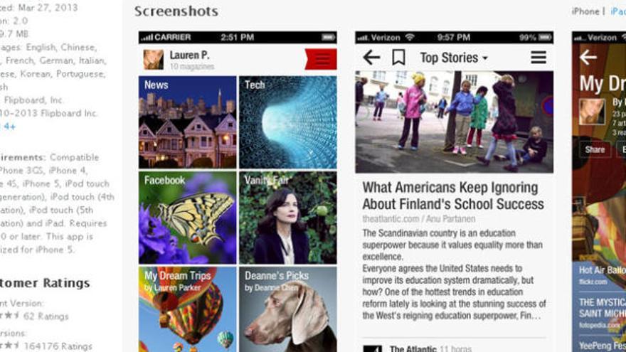 Así se presenta la aplicación Flipboard.