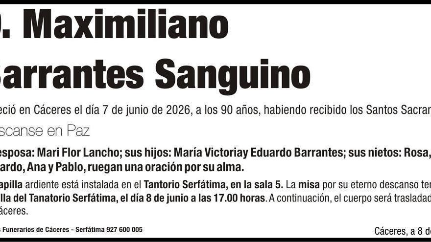 D. Maximiliano Barrantes Sanguino