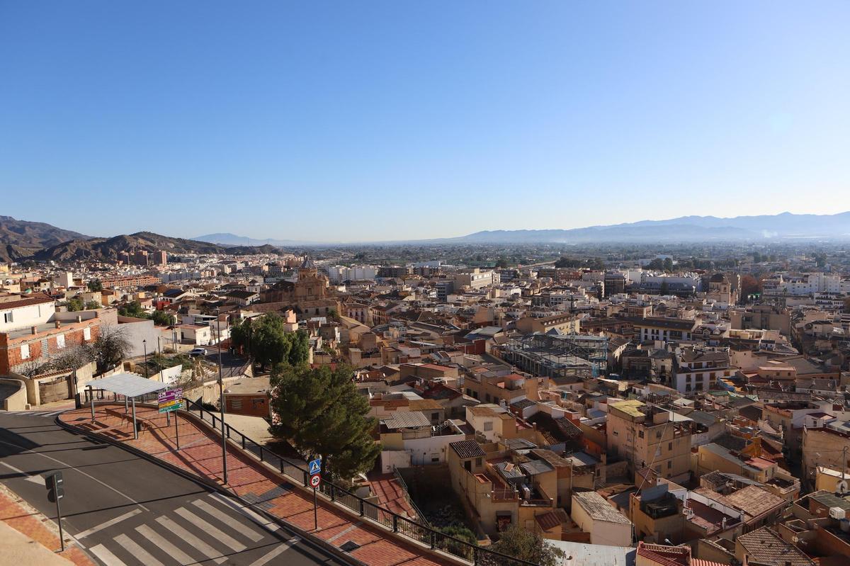 Panorámica de Lorca desde la iglesia de San Pedro.