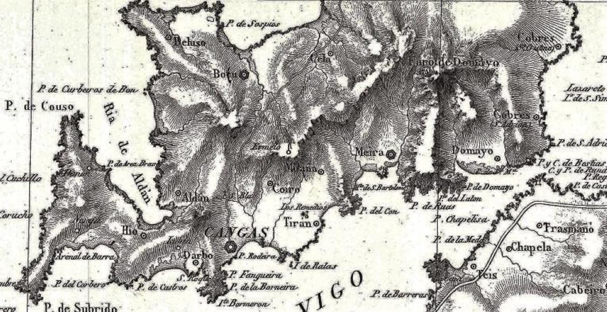 La costa de O Morrazo en un derrotero de 1867