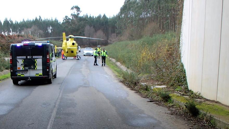 Los restos del coche permitieron detener al presunto autor fugado del atropello mortal en O Pino