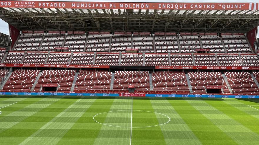 El Sporting renovará la totalidad del césped de El Molinón en junio: así son los planes previstos para final de temporada