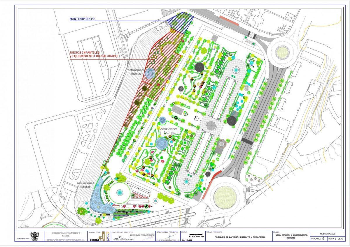 Mapa del proyecto de remodelación integral del Parque de la Vega