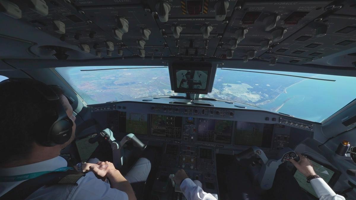 Así fue el vuelo inaugural de Binter a Sevilla