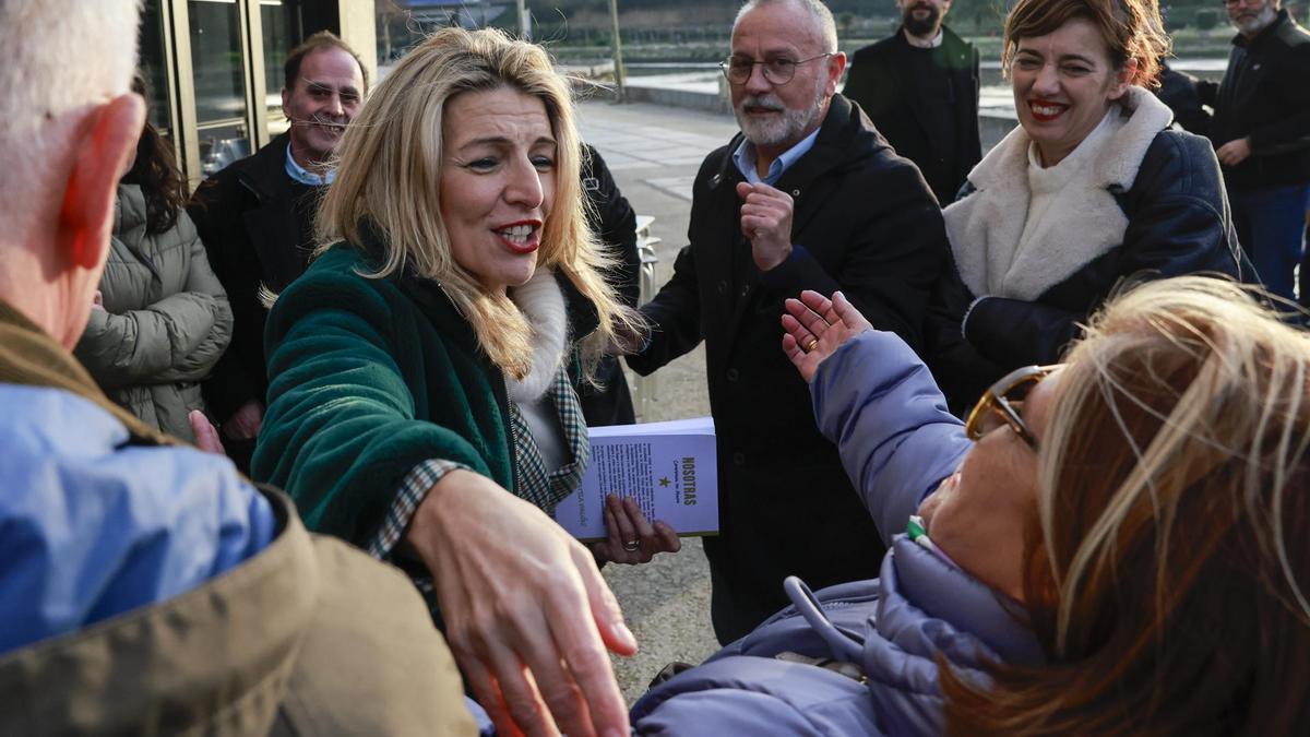 La vicepresidenta segunda del Gobierno, Yolanda Díaz, visita Cambre, A Coruña.