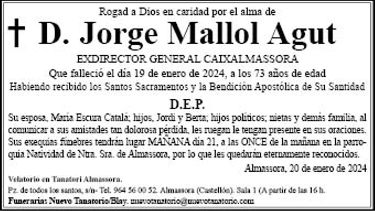 D. Jorge Mallol Agut