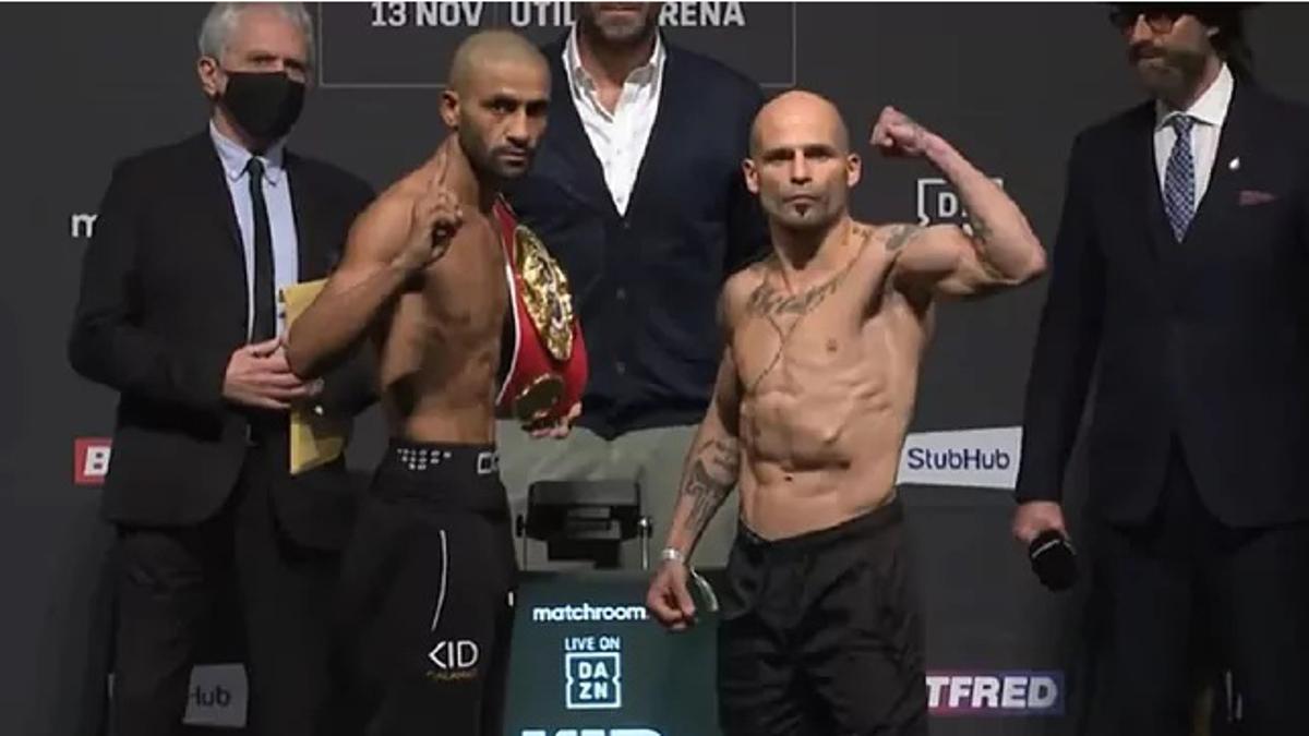 Kiko Martínez y Kid Galahad, en el pesaje oficial