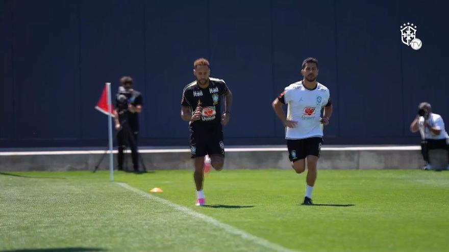 Neymar se entrena sobre el césped por primera vez en Estados Unidos