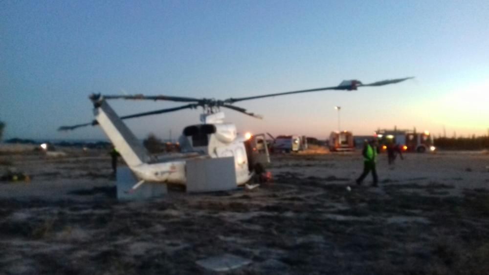 Un ultraligero colisiona contra un helicóptero en el aeródromo de Mutxamel.