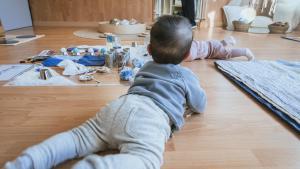 Aula de bebés en una escuela infantil catalana, esta semana.