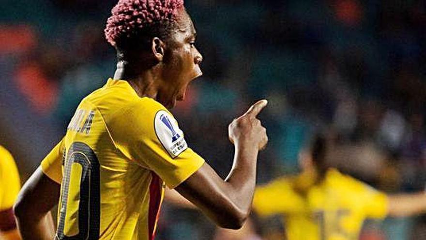 La nigeriana Oshoala va ser un maldecap i va anotar el tercer gol del Barça